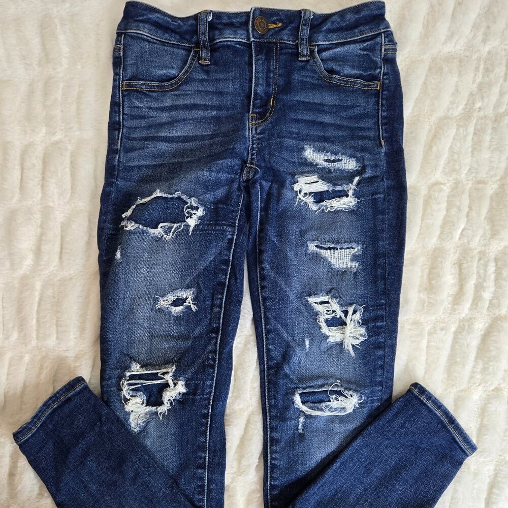 American Eagle Jegging Next Level Stretch Women's Blue Jeans US Size 2 Short